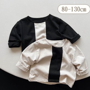 tシャツ カットソー ティーシャツ キッズ Tシャツ トップス 長袖 子供服 ベビー服 男の子 女の子 綿 コットン ナチュラル ジュニア 春 秋