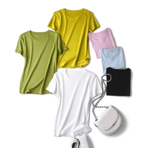 Vネック クルーネック 夏Tシャツ レディース 半袖 Tシャツ 涼しい 接触冷感 薄手 おしゃれ サマーTシャツ ゆったり 半袖Tシャツ カジュア