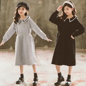 パーカーワンピース キッズ  パーカー ロング ワンプーす プルオーバー ロング丈 パーカー 子供ワンピース ポケット付き 子供服 女の子 