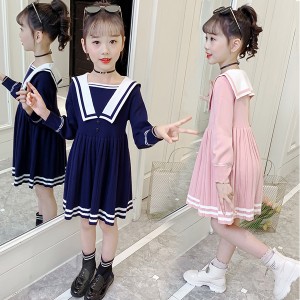 ニット ワンピース キッズ セーラー服 ニットワンピース 女の子 ワンピース aライン セーラー風 フォーマルワンピース 長袖 子供服 子供