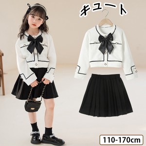 スーツ 入学式 女の子 フォーマルスーツ 卒業式 リボン スカートセット 子供服 キッズフォーマル セットアップ 女の子スーツ フリルスカ