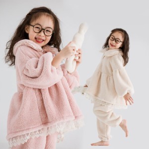 パジャマ キッズ 女の子 冬 裏起毛 子供 もこもこ 長袖 ルームウェア セットアップ 子供服 ベビー 保暖 防寒 厚手 暖かい あったか ふわ