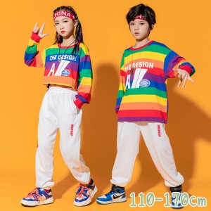 キッズダンス衣装  子供服 セットアップ 子供 ダンス服 ヒップホップ HIPHOP キッズ  女の子 男の子 ガールズ トップス  Tシャツ パンツ 