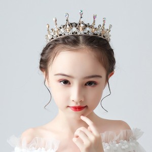 子供ヘッドドレス 髪飾り ティアラ クラウン ヘアアクセサリー ウェディング ゴージャス フォーマル 着物 成人式 子供の日 誕生日 結婚式