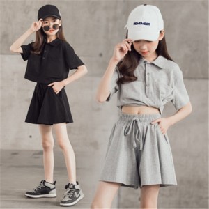 子供服 女の子 夏 セットアップ 上下セット 半袖 カジュアルパンツ 2点セット キッズ 夏服 薄手 ジュニア Tシャツ パンツ スポーツ お出