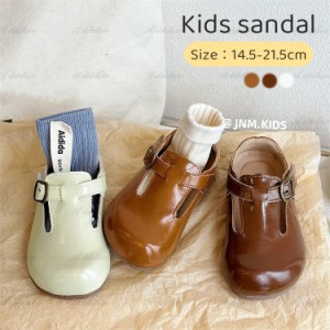 キッズ 靴 t-strap shoes Tストラップ シューズ レザー 合皮 皮 おしゃれ かわいい 女の子 14.5-21.5cm 子供 こども シンプル お出かけ 