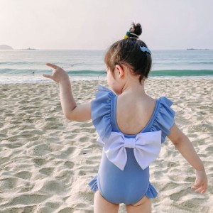 キッズ  水着 無地 ワンピース フリル タンキニ ベビー 女の子 子供  おしゃれ ビキニ プール  夏 海 温泉 可愛い おしゃれ90/100/110/12