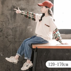 長袖tシャツ ジーパン パーカー 子供ジャージ 上下セット スウェット tシャツ セットアップ 長袖 長ズボン Tシャツ 女の子 ジュニア スポ