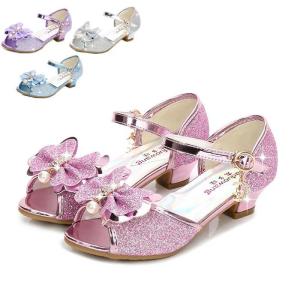サンダル キッズ 子供靴 女の子 フォーマル シューズ ジュニア 18cm 21cm ピアノ発表会 靴 結婚式 子ども靴 フォーマル パンプス リボン 