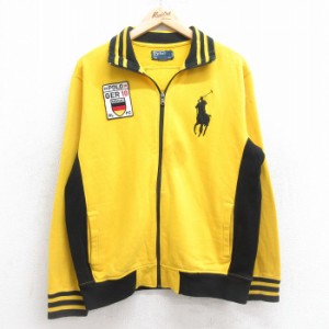 古着 ラルフローレン Ralph Lauren 長袖 ブランド ジャージ メンズ ビッグポニー ドイツ 黄他 イエロー Lサイズ 中古 アウター 中古 古着