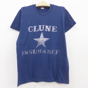 古着 半袖 ビンテージ キッズ ボーイズ 子供服 80年代 80s CLUNE 星 クルーネック USA製 紺 ネイビー 中古 古着