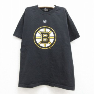 古着 リーボック REEBOK 半袖 Tシャツ キッズ ボーイズ 子供服 NHL ボストンブルーインズ ミランルチッチ 17 コットン クルー 中古 古着