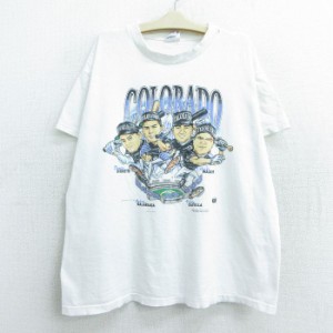 古着 半袖 ビンテージ Tシャツ キッズ ボーイズ 子供服 90年代 90s MLB コロラドロッキーズ ダンテビシェット ラリーウォーカ 中古 古着