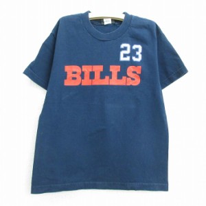 古着 リーボック REEBOK 半袖 Tシャツ キッズ ボーイズ 子供服 NFL バッファローヒルズ マーショーンリンチ 23 コットン クル 中古 古着