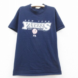 古着 マジェスティック 半袖 ビンテージ Tシャツ キッズ ボーイズ 子供服 00年代 00s MLB ニューヨークヤンキース クルーネッ 中古 古着