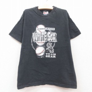 古着 ヘインズ Hanes 半袖 ビンテージ Tシャツ キッズ ボーイズ 子供服 90年代 90s MLB シカゴホワイトソックス コットン クル 中古 古着