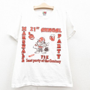 古着 半袖 ビンテージ Tシャツ キッズ ボーイズ 子供服 00年代 00s ビール アメフト クルーネック 白 ホワイト 中古 古着