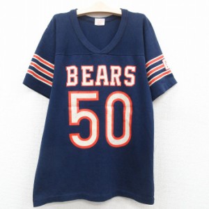 古着 ローリングス 半袖 ビンテージ フットボール Tシャツ キッズ ボーイズ 子供服 80年代 80s NFL シカゴベアーズ Vネック US 中古 古着