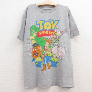 古着 半袖 Tシャツ キッズ ボーイズ 子供服 ディズニー DISNEY ピクサー トイストーリー ウッディ バズライトイヤー クルーネ 中古 古着