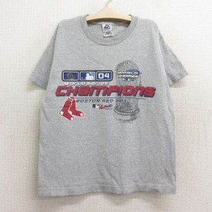 古着 半袖 ビンテージ Tシャツ キッズ ボーイズ 子供服 00年代 00s MLB ボストンレッドソックス クルーネック グレー 霜降り  中古 古着