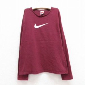 古着 ナイキ NIKE 長袖 ビンテージ Tシャツ キッズ ボーイズ 子供服 00年代 00s ビッグロゴ センタースウォッシュ クルーネッ 中古 古着