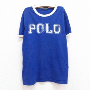 古着 ラルフローレン Ralph Lauren 半袖 ブランド Tシャツ キッズ ボーイズ 子供服 90年代 90s ビッグロゴ 67 コットン クルー 中古 古着