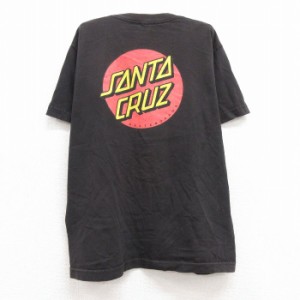 古着 サンタクルーズ 半袖 Tシャツ キッズ ボーイズ 子供服 ビッグロゴ クルーネック 黒 ブラック 中古 古着