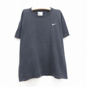 古着 ナイキ NIKE 半袖 ビンテージ Tシャツ キッズ ボーイズ 子供服 00年代 00s ワンポイントロゴ コットン クルーネック 黒  中古 古着