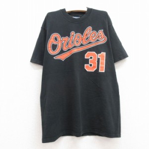 古着 マジェスティック 半袖 ビンテージ Tシャツ キッズ ボーイズ 子供服 00年代 00s MLB ボルチモアオリオールズ ジェイギボ 中古 古着