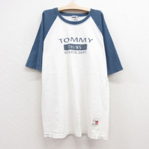 古着 トミーヒルフィガー TOMMY HILFIGER 半袖 ビンテージ ブランド Tシャツ キッズ ボーイズ 子供服 90年代 90s ビッグロゴ  中古 古着