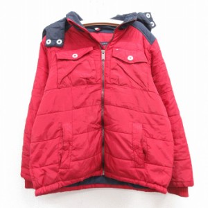 古着 トミーヒルフィガー TOMMY HILFIGER 長袖 ブランド ジャケット パーカー キッズ ボーイズ 子供服 ワンポイントロゴ 総柄  中古 古着