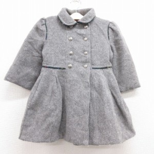 古着 長袖 ウール コート キッズ ガールズ 子供服 90年代 90s グレー 霜降り spe 中古 古着