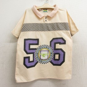 古着 半袖 ポロ シャツ キッズ ボーイズ 子供服 90年代 90s CHAMS 56 コットン 薄ピンク系 中古 古着