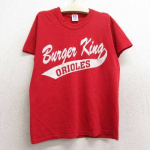 古着 ラッセル 半袖 ビンテージ Tシャツ キッズ ボーイズ 子供服 90年代 90s バーガーキング 22 クルーネック USA製 赤 レッド 中古 古着