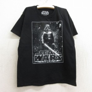 古着 半袖 Tシャツ キッズ ボーイズ 子供服 スターウォーズ STAR WARS ダースベイダー コットン クルーネック 黒 ブラック 中古 古着