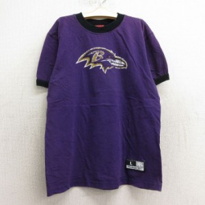 古着 リーボック REEBOK 半袖 ビンテージ Tシャツ キッズ ボーイズ 子供服 00年代 00s NFL ボルチモアレイブンズ コットン ク 中古 古着