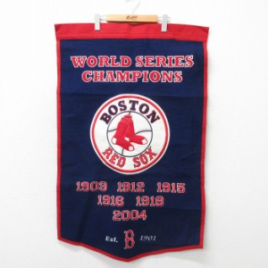 中古 タペストリー 00年代 00s MLB ボストンレッドソックス 刺繍 紺 ネイビー メジャーリーグ ベースボール 野球 中古 古着