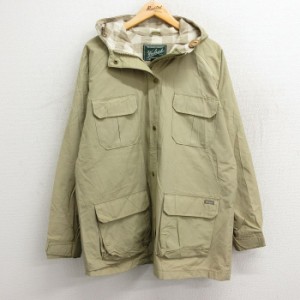 古着 ウールリッチ WOOLRICH 長袖 ジャケット マウンテン パーカー レディース ロクヨンクロス ラグラン 大きいサイズ ベージ 中古 古着