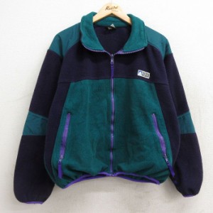 古着 シェラデザインズ SIERRA DESIGNS 長袖 フリース ジャケット レディース 90年代 90s マルチカラー カナダ製 緑他 グリー 中古 古着