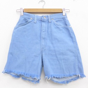 古着 レディース ショート パンツ ショーツ 70年代 70s ラングラー Wrangler タロン USA製 水色 デニム 中古 ボトムス 短パン ショーパン