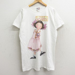 古着 半袖 ビンテージ Tシャツ ワンピース レディース 90年代 90s メアリーエンゲルブライト 女の子 ロング丈 コットン クルー 中古 古着