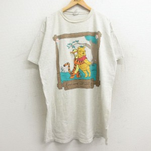 古着 半袖 ビンテージ Tシャツ ワンピース レディース 00年代 00s ディズニー DISNEY くまのプーさん ティガー 大きいサイズ  中古 古着