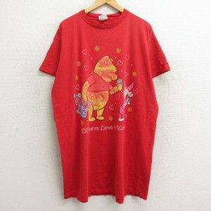 古着 半袖 ビンテージ Tシャツ ワンピース レディース 00年代 00s ディズニー DISNEY くまのプーさん ピグレット 大きいサイズ 中古 古着