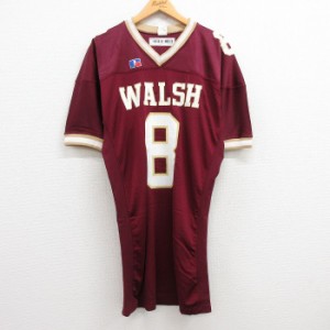 古着 ラッセル 半袖 ビンテージ フットボール Tシャツ ワンピース レディース 80年代 80s WALSH 8 メッシュ地 ロング丈 Vネッ 中古 古着