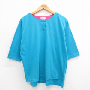 古着 リーボック REEBOK 半袖 ビンテージ Tシャツ レディース 00年代 00s ワンポイントロゴ 水色 中古 中古 古着