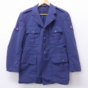 古着 長袖 ビンテージ ミリタリー ウール ジャケット 将校服 ユニフォーム 60年代 60s USAF USA製 紺 ネイビー Mサイズ 中古 メンズ アウ