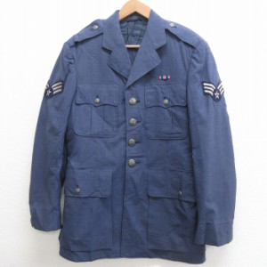 古着 長袖 ビンテージ ミリタリー ジャケット 将校服 ユニフォーム メンズ 60年代 60s USAF ウール USA製 紺 ネイビー Mサイズ 中古 古着