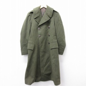 古着 長袖 ビンテージ ミリタリー コート メンズ 50年代 50s ロング丈 ウール USA製 濃緑 グリーン Mサイズ 中古 アウター 中古 古着