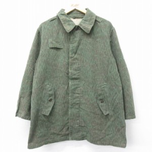 古着 長袖 ビンテージ ミリタリー ジャケット メンズ 60年代 60s チェコ軍 レインドロップカモ 緑系 グリーン 迷彩 XLサイズ  中古 古着