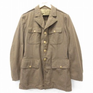 古着 長袖 ビンテージ ミリタリー ジャケット 将校服 メンズ 40年代 40s ウール USA製 緑系 グリーン Sサイズ 中古 アウター  中古 古着